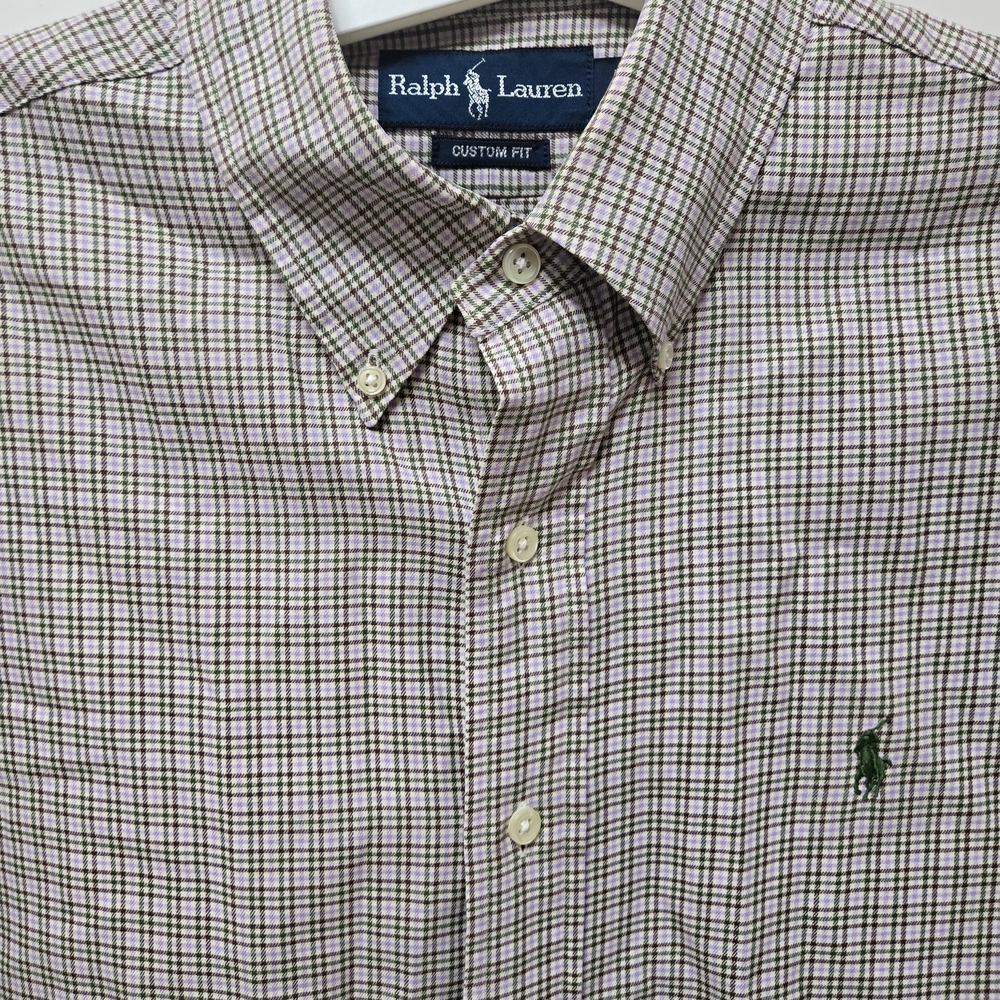 Ralph Lauren Blue‎ Lable Purple Green Button Down Kentucky Derby 100% Cotton